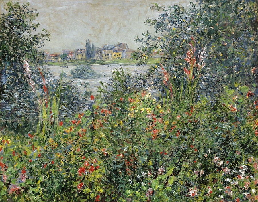 Claude Monet Painting - Flowers at Vetheuil by Claude Monet
