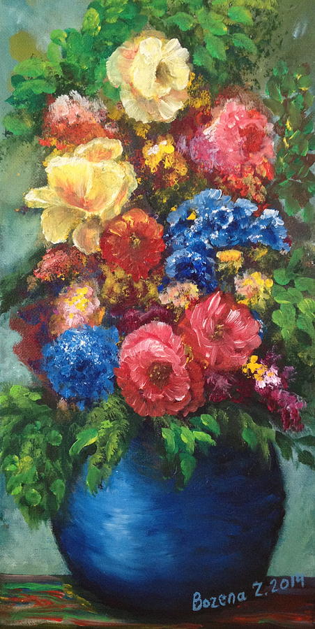 Flowers Painting by Bozena Zajaczkowska