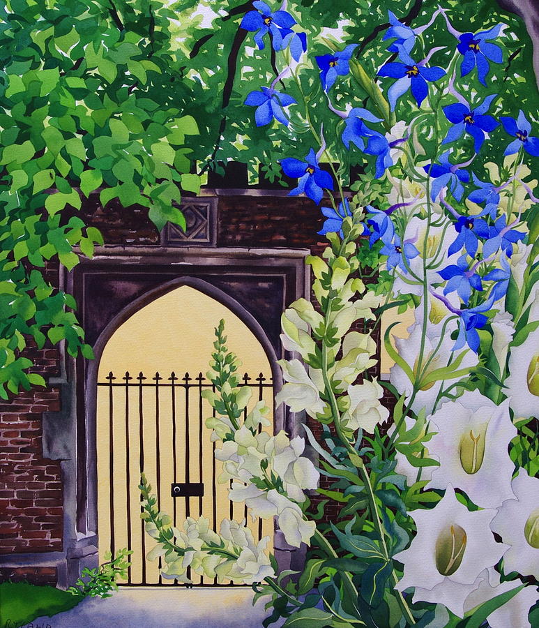 Flowers Still Life Photograph - Flowers By A Sunlit Gateway, 2008 Wc On Paper by Christopher Ryland