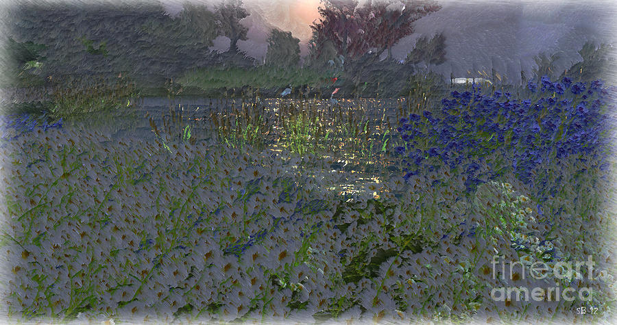 Flowers by the lake Digital Art by Susanne Baumann