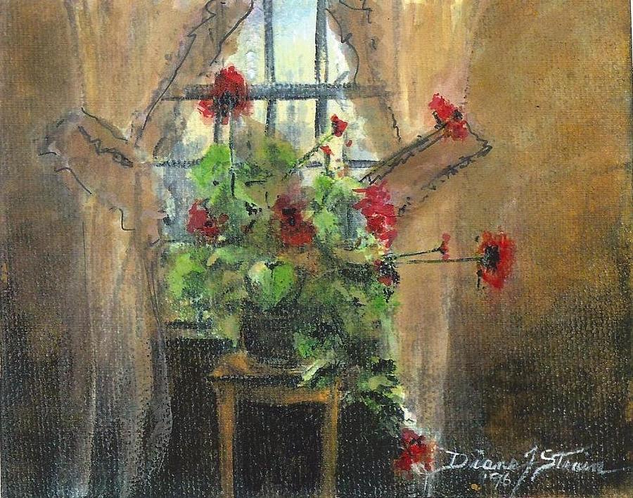 Flowers by the Window Painting by Diane Strain