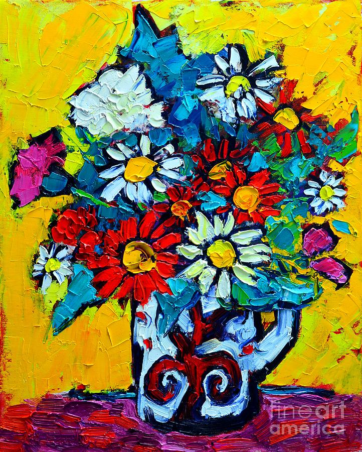 Flowers - Colorful Daisies - Simple Joys Of Life Painting by Ana Maria Edulescu