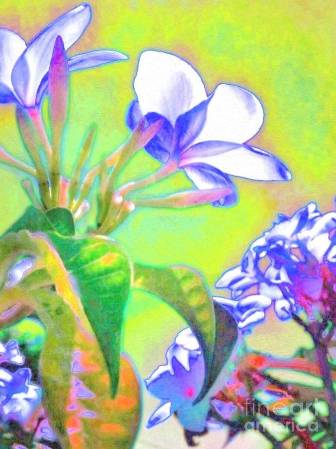 V Flowers Edged in Periwinkle - Vertical  Painting by Lyn Voytershark