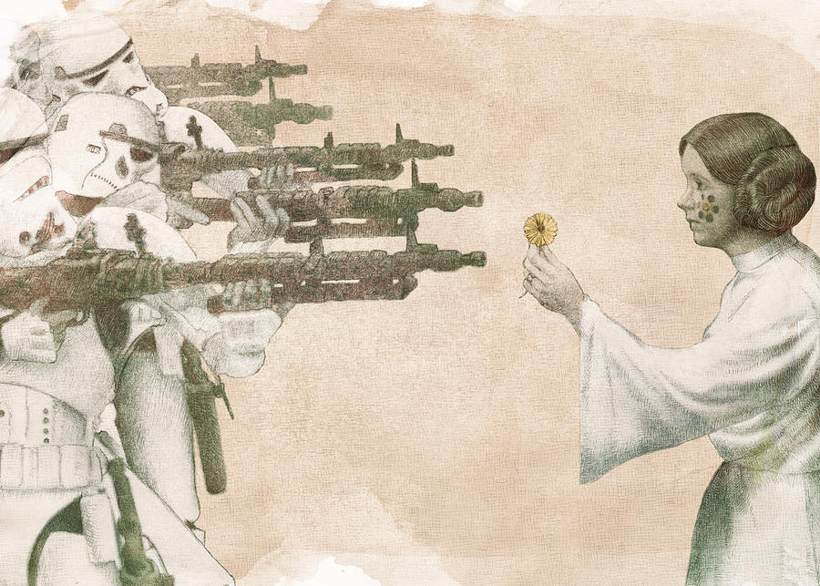 Peace Drawing - Flowers For Alderaan by Eric Fan Peace Drawing - Flowers For Alderaan by Eric Fan