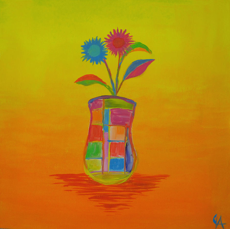 Flowers For Grandma Painting by Jeremy Aiyadurai