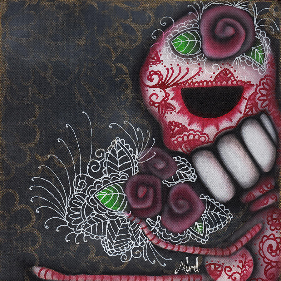 Day Of The Dead Painting - Flowers for the Dead II by Abril Andrade