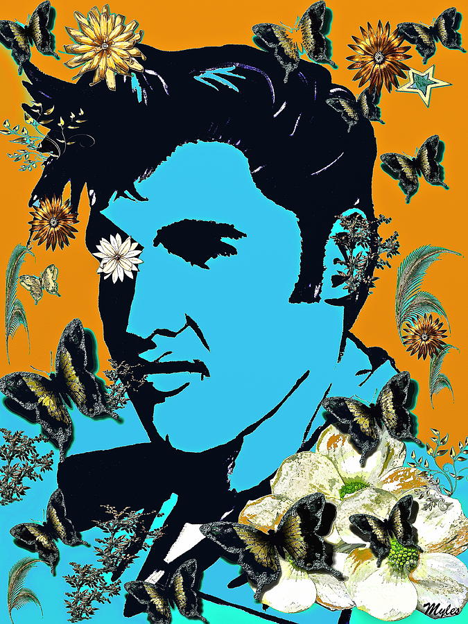 Flowers for the King of Rock and Roll Painting by Saundra Myles