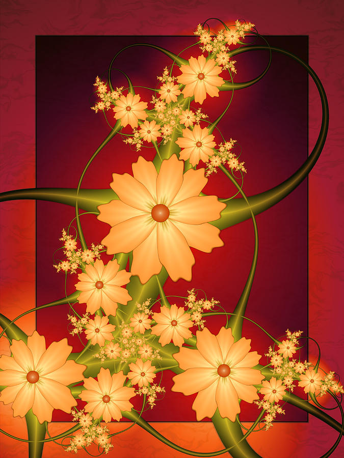 Flowers for You Fractal Digital Art by Gabiw Art