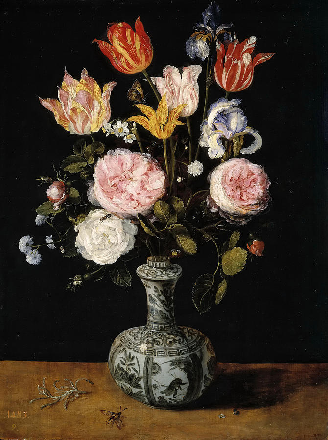Flowers in a Chinese Vase Painting by Jan Brueghel the Elder