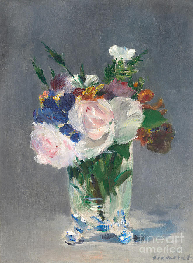 Flowers in a Crystal Vase Painting by Edouard Manet