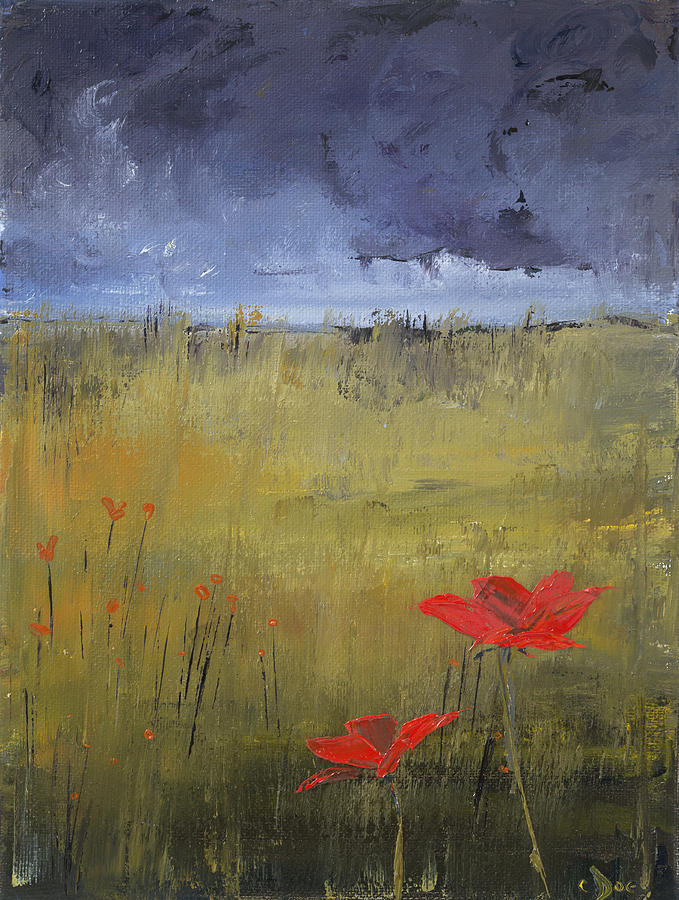 Flowers in a Storm Painting by Carolyn Doe