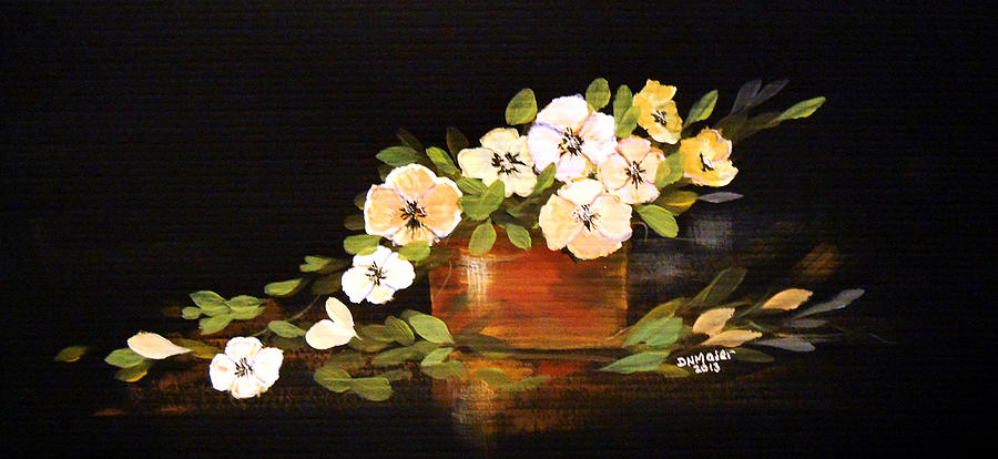 Flowers in a Teracota Vase Painting by Dorothy Maier