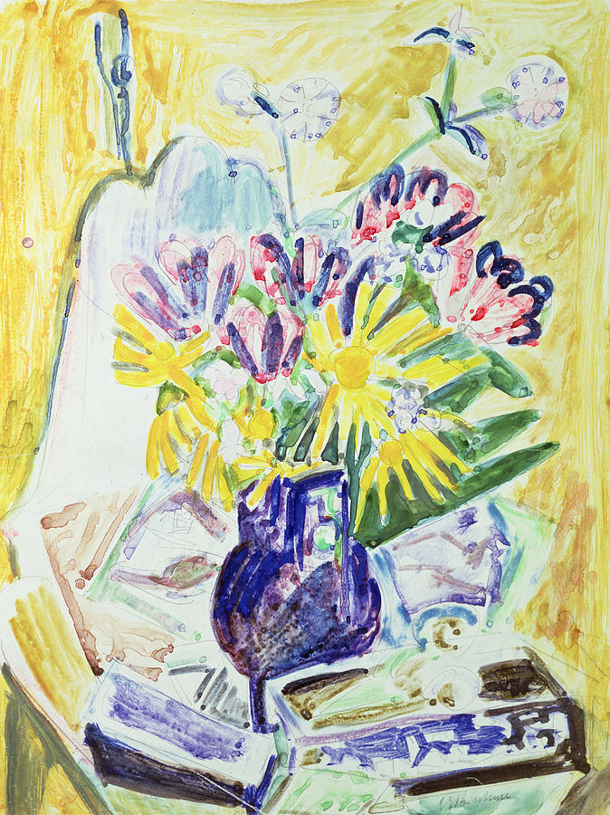 Flowers In A Vase Painting by Ernst Ludwig Kirchner - Fine Art America