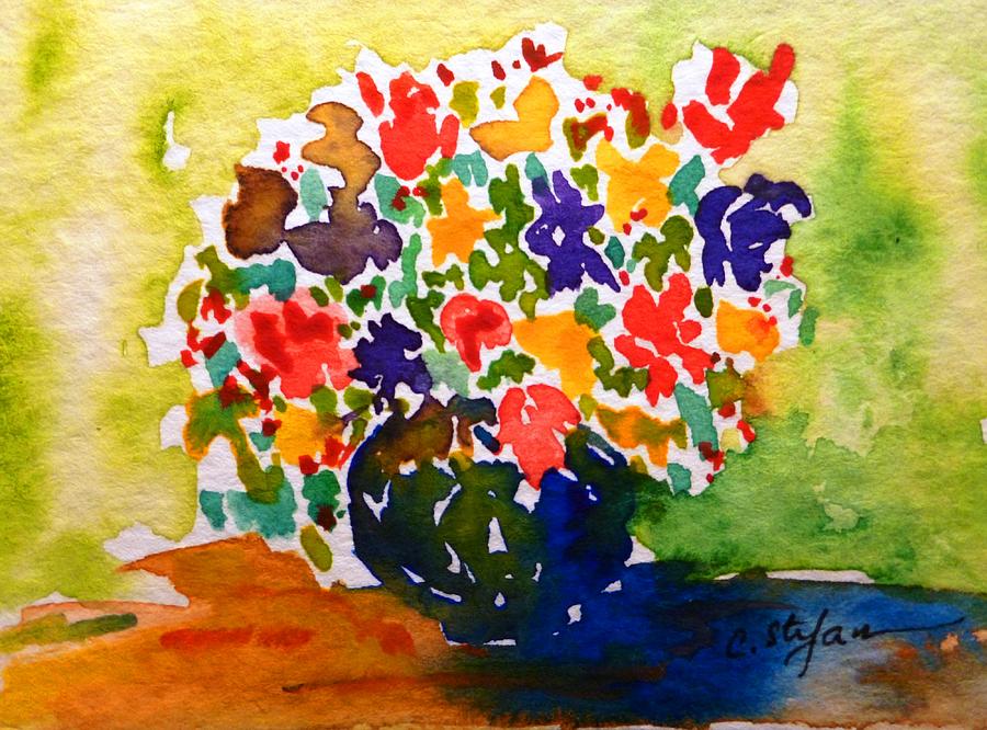 Flowers in a Vase Painting by Cristina Stefan
