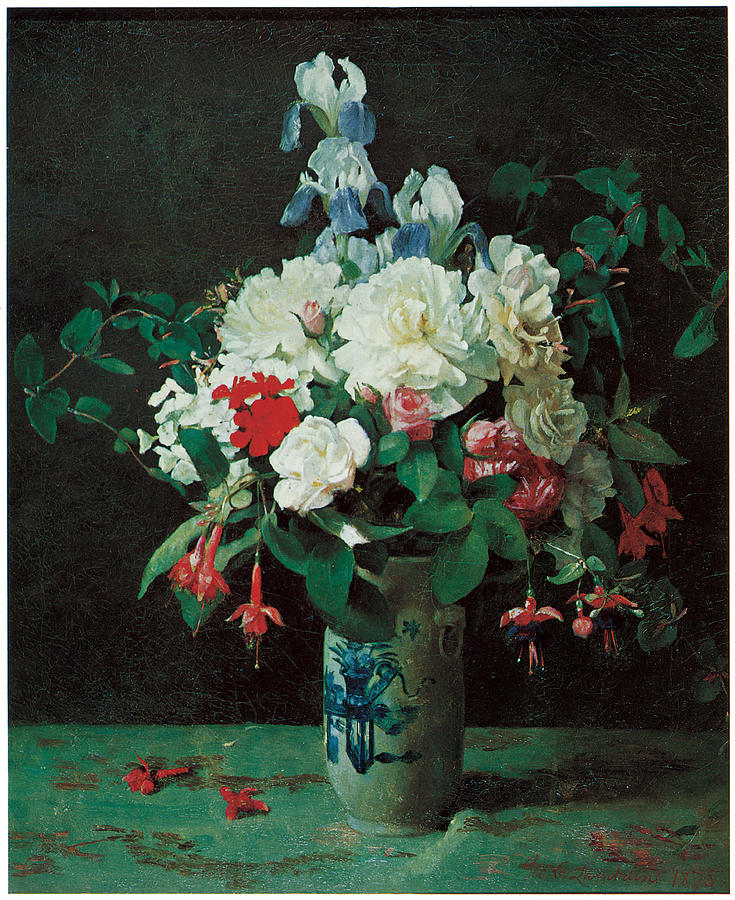 George Cochran Lambdin Painting - Flowers in a Vase by George Cochran Lambdin George Cochran Lambdin Painting - Flowers in a Vase by George Cochran Lambdin
