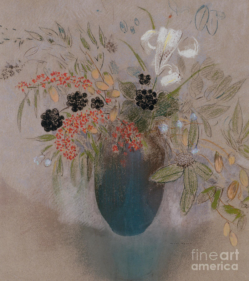 Flowers in a Vase by Odilon Redon Pastel by Odilon Redon Flowers in a Vase by Odilon Redon Pastel by Odilon Redon
