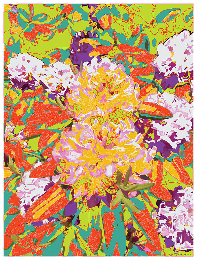 Flowers In Abstract 3 Digital Art