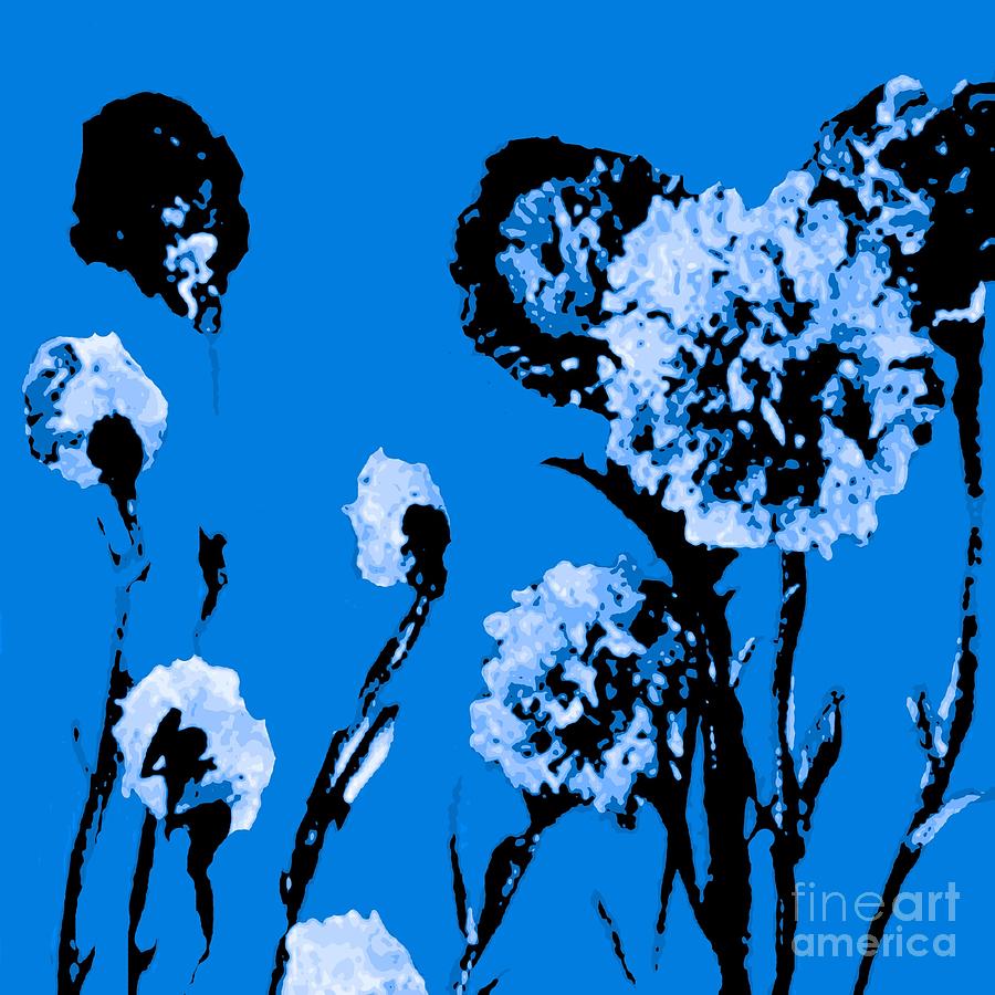 Flowers in Blue Painting by James and Donna Daugherty