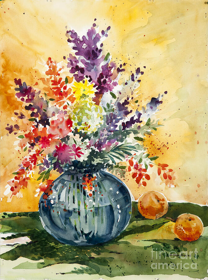 Flowers in Blue Vase Painting by Beverly Broyles - Pixels