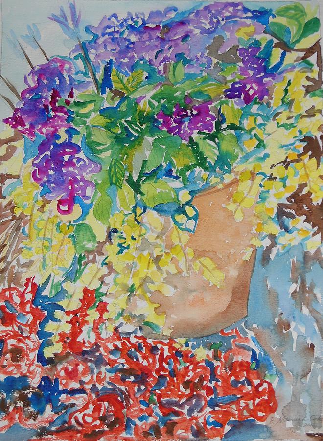 Flowers in Purple and Red Painting by Esther Newman-Cohen