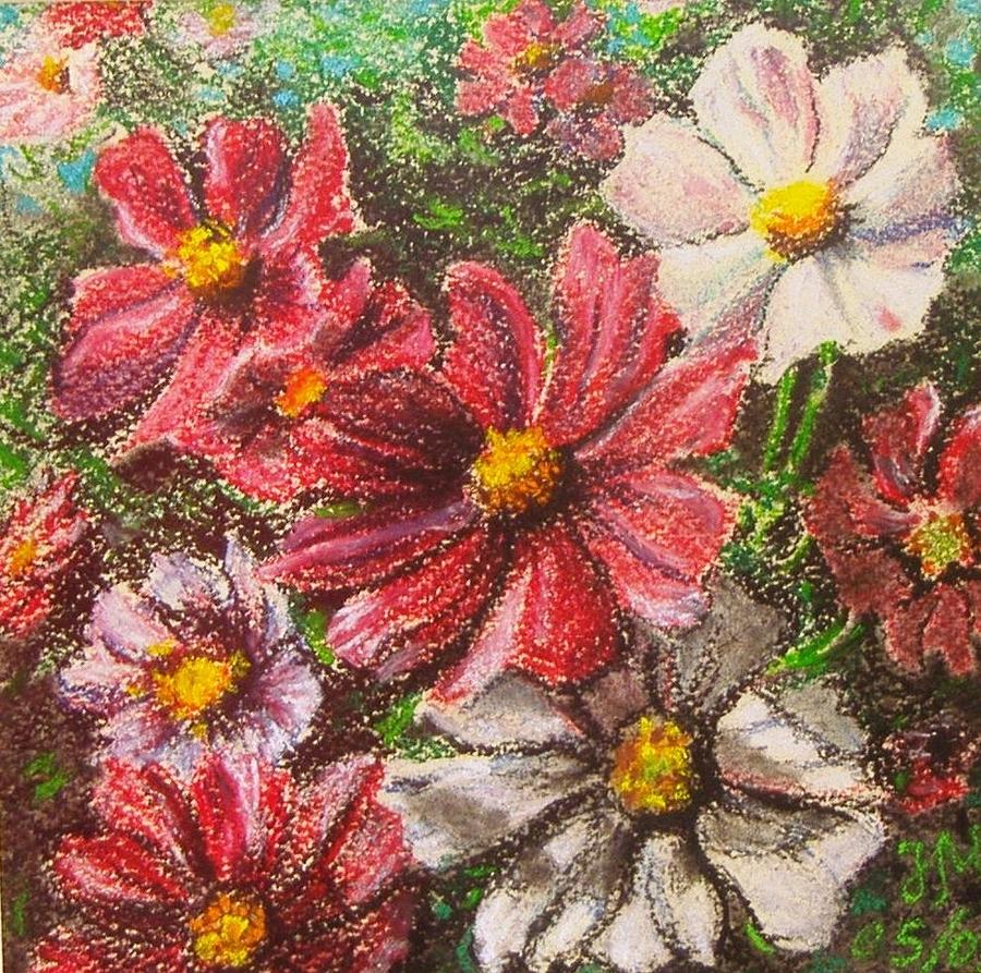 Flowers in the garden Pastel by Nina Mitkova