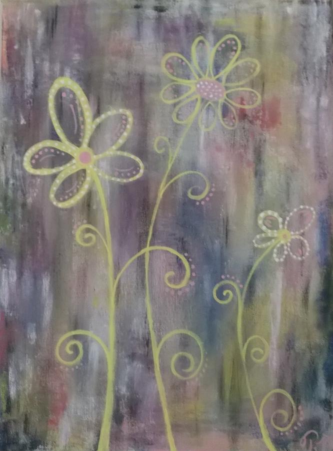 Nature Painting - Flowers in the rain by Tina Murray