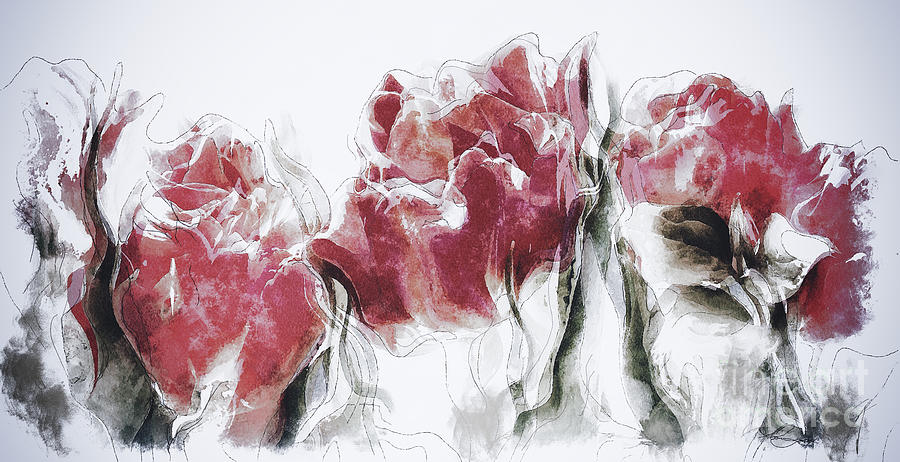 French Country Roses Painting by Shanina Conway