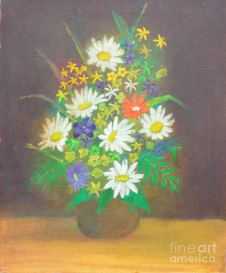 Flower Painting - Flowers in vase 1 by Mirek Bialy