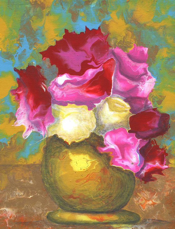 Flower Painting - Flowers In Vase by Jason Darge