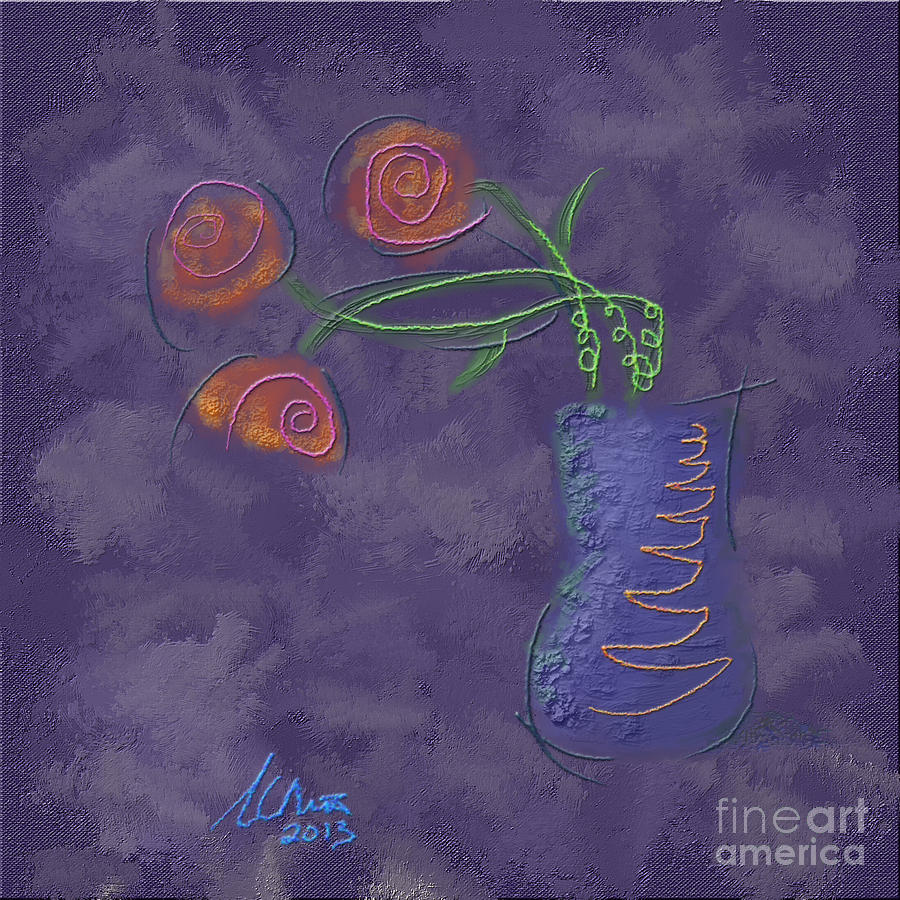 Flowers In Vase Digital Art by Jon Munson II