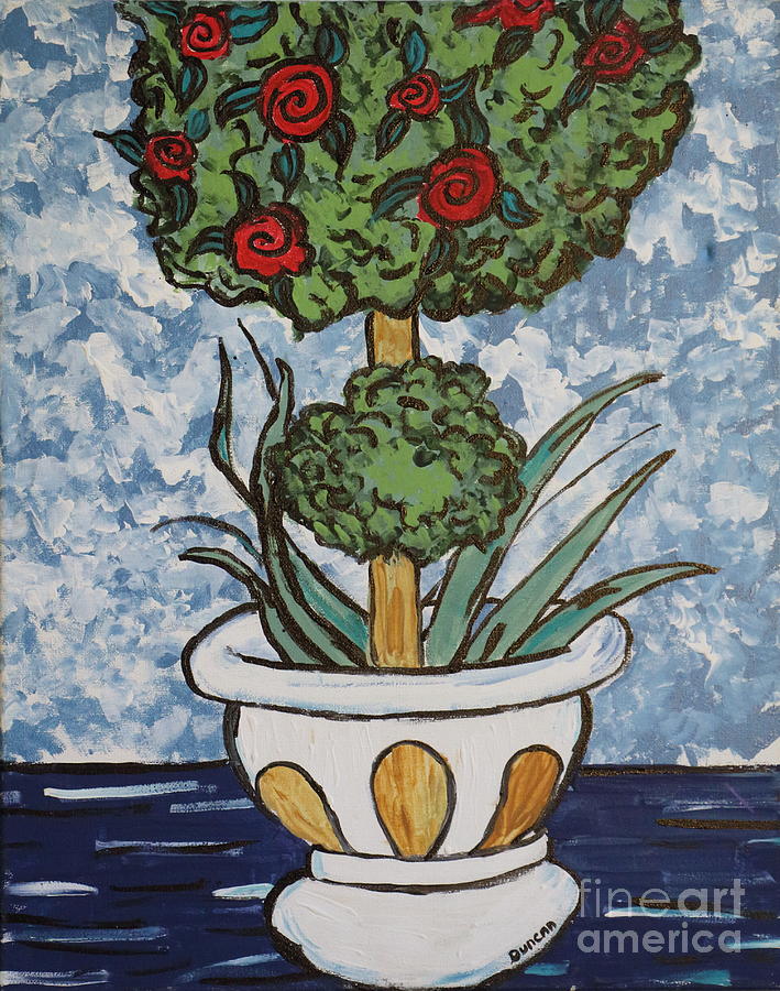 Flowers In Vase Painting by Stefan Duncan