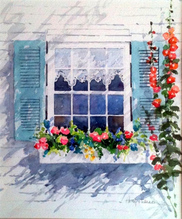 Flowers in Window Painting by Patty Frierson - Fine Art America