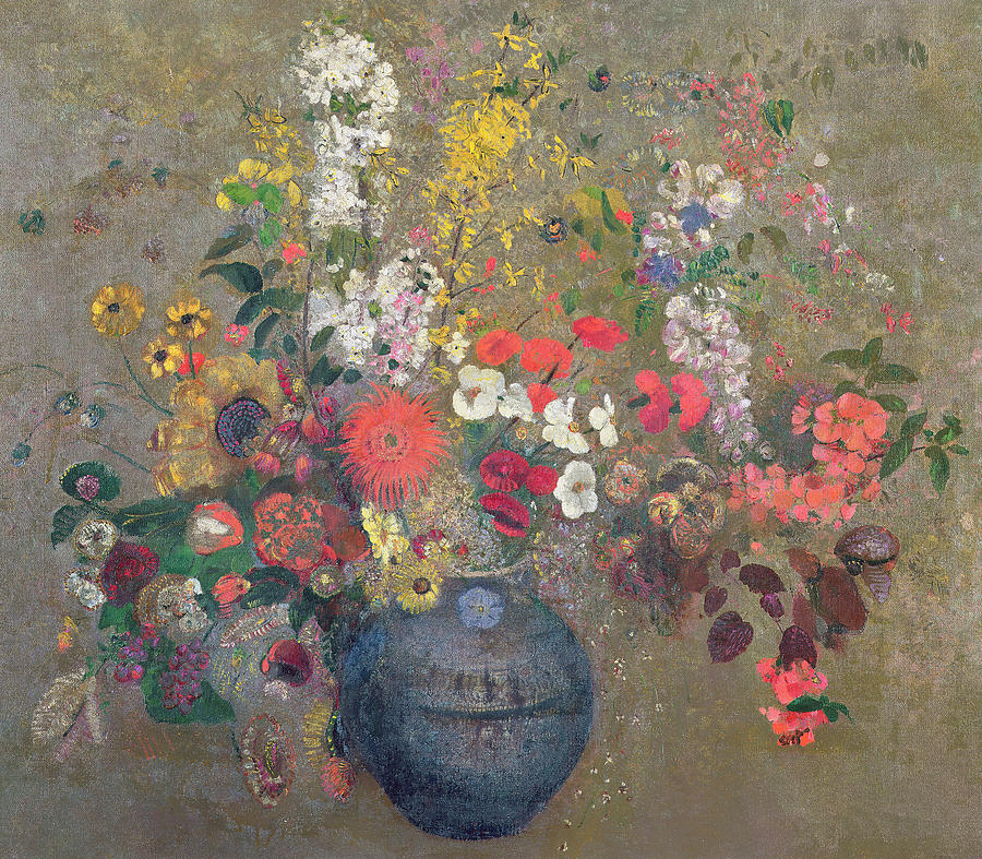 Still Life Painting - Flowers by Odilon Redon
