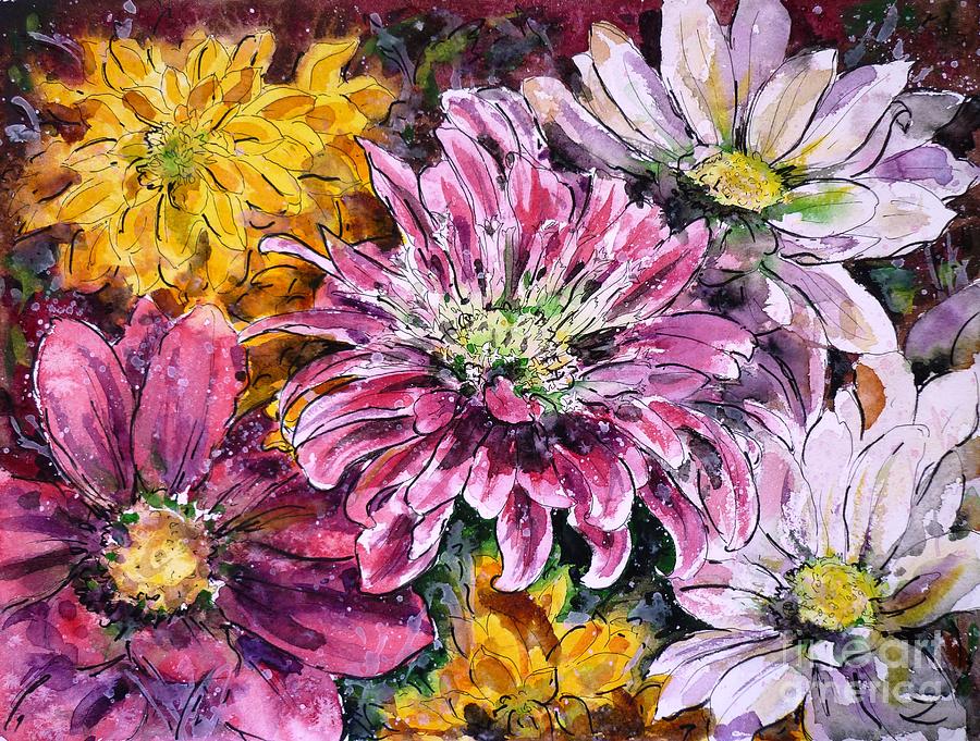 Flowers of Love Painting by Zaira Dzhaubaeva