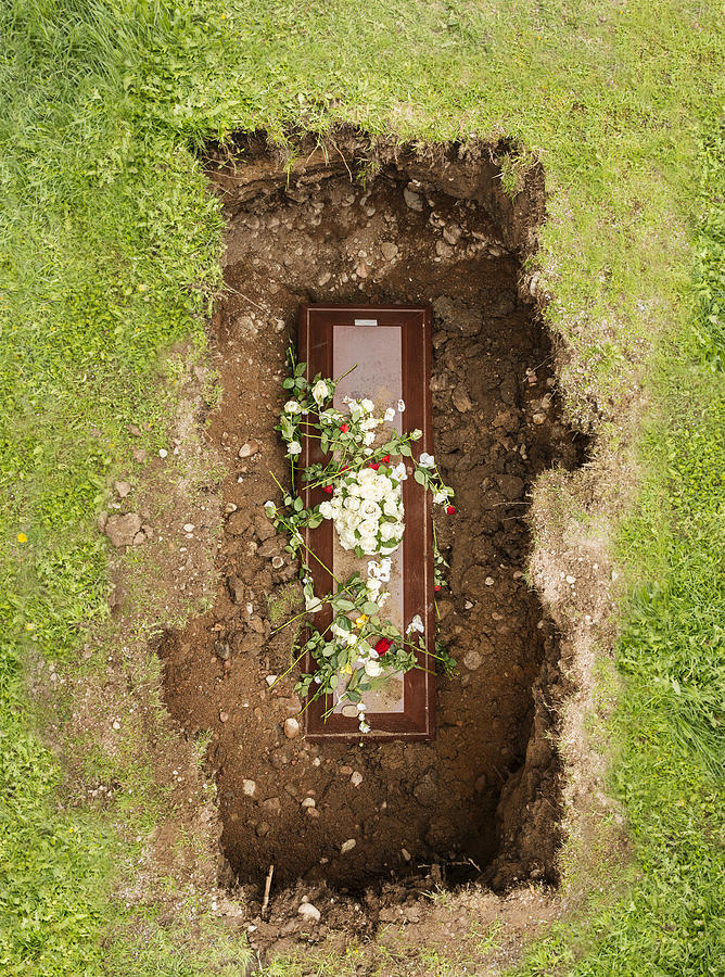 Flowers on coffin Photograph by Johner Images