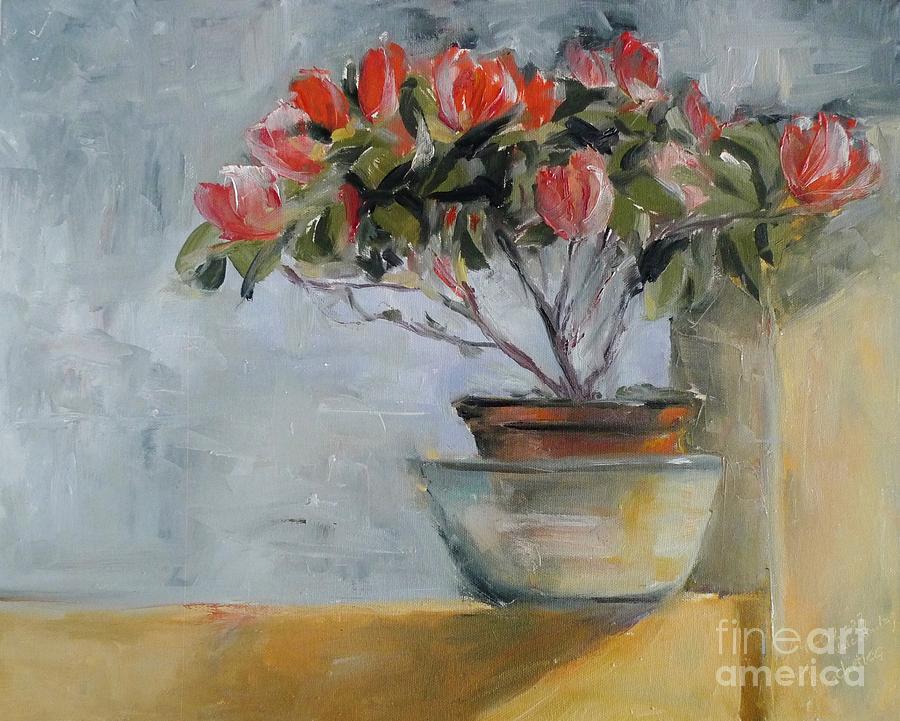 Flowers on my easel Painting by Karina Plachetka