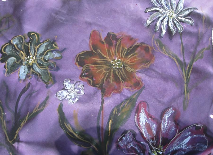 Flowers on Silk Painting by Lucille  Valentino