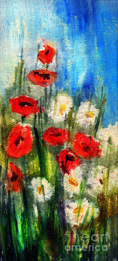 Flowers - Poppys Flower Painting by Daliana Pacuraru