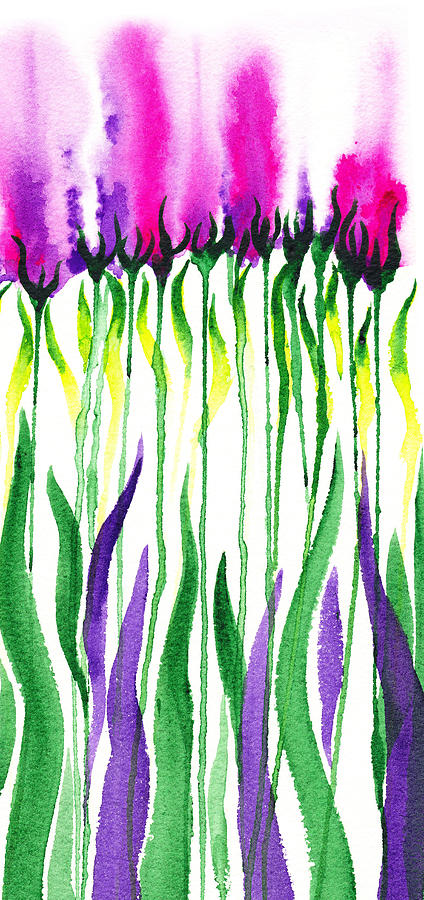 Flowers Watercolor Decorative Design Fantasy I Painting by Irina Sztukowski