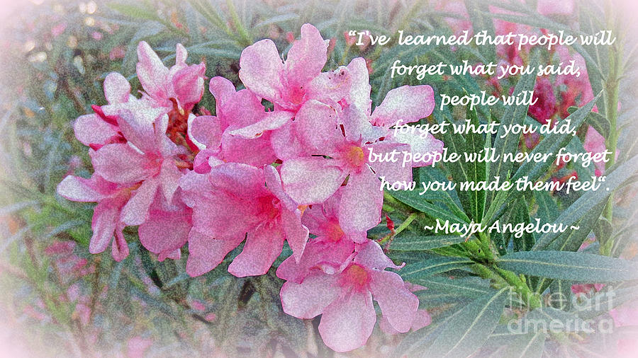 Flowers With Maya Angelou Verse Photograph by Kay Novy