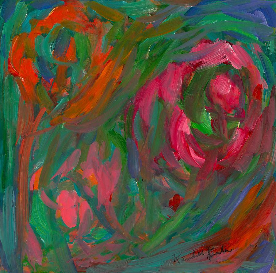 Red Painting - Flowing Color by Kendall Kessler