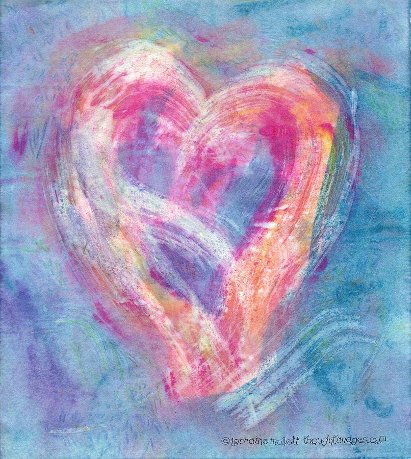 Flowing Heart Mixed Media by Lorraine Mullett