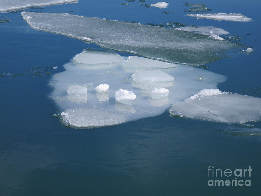 Detroit Photograph - Flowing Ice Floes by Ann Horn