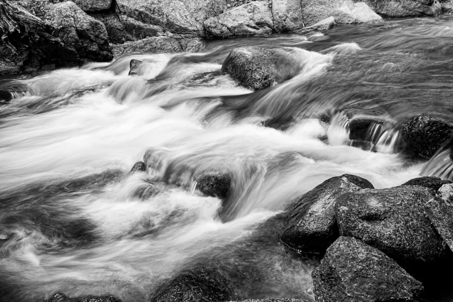 Flowing St Vrain Creek Black and White Photograph by James BO Insogna