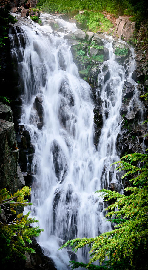Flowing Waterfall at Mt. Rainier Photograph by Athena Mckinzie