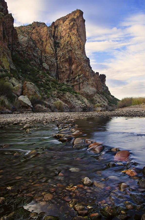 Desert Photograph - Flowing waters of the Salt River by Dave Dilli