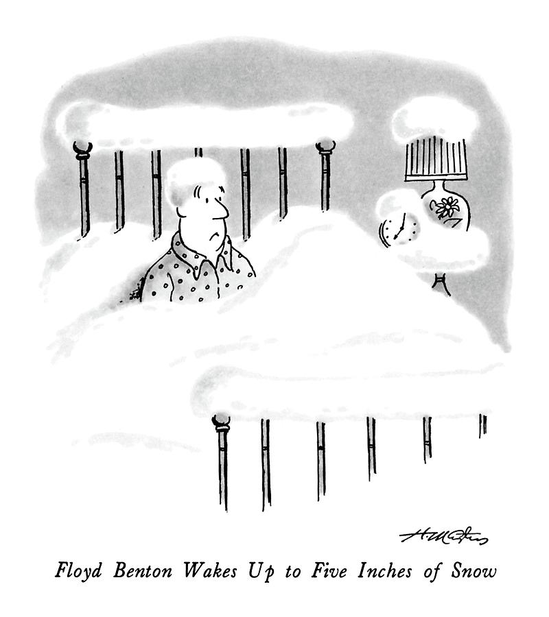 Floyd Benton Wakes Up To Five Inches Of Snow Drawing by Henry Martin