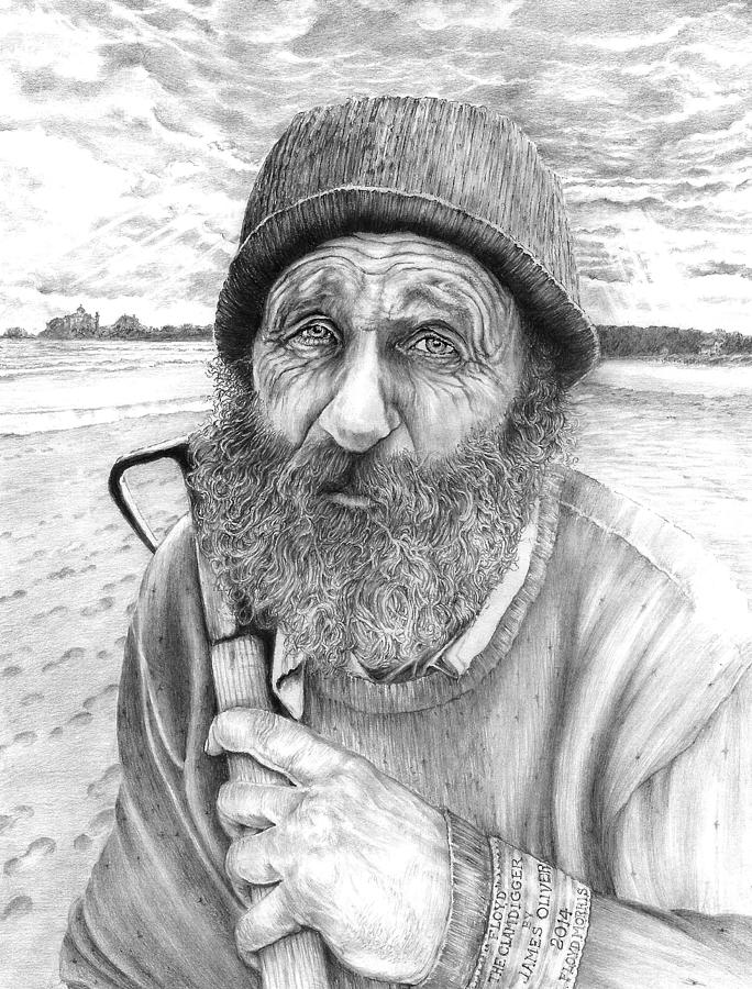 Floyd The Clam Digger Drawing by James Oliver