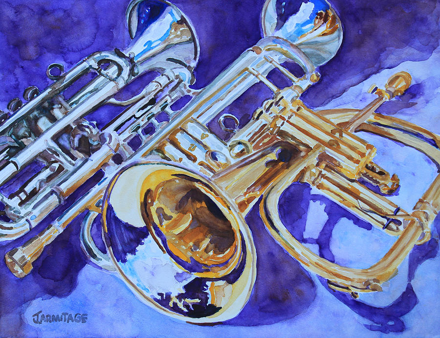 Trumpet Painting - Flugel and Friends by Jenny Armitage