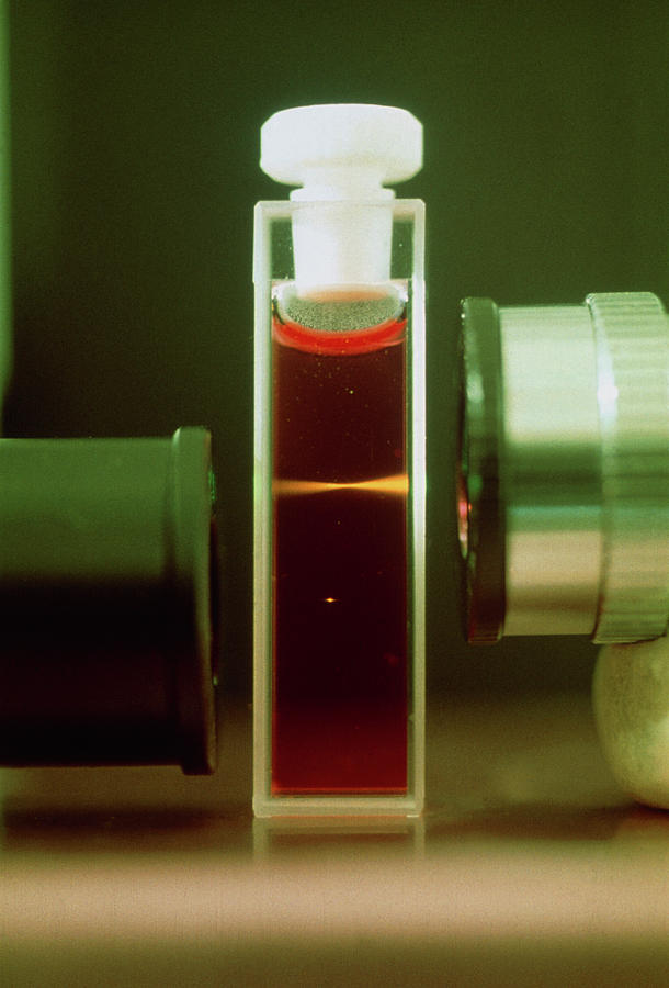 Fluorescent Dye Showing A Pinpoint Of Laser Light Photograph by Dr Brad Amos/science Photo Library
